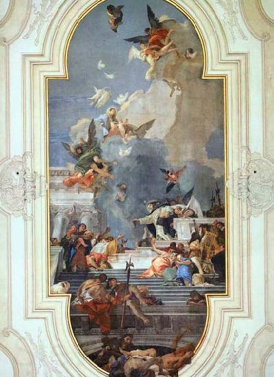 TIEPOLO, Giovanni Domenico The Institution of the Rosary Spain oil painting art